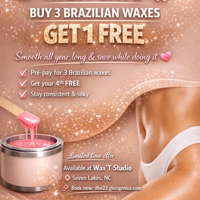 Buy 3 get 1 Free at Wax’T Studio in Seven Lakes, NC